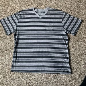 Black and grey V neck